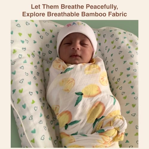 Image of DOTMOM Pure Organic Bamboo Swaddle Wrap Softer Than Cotton Muslin Swaddlers for Newborn Baby Receiving Blanket & Wrappers | Baby Towel Gift Pack for Newborn Babies 120X120 CM, 0-18 Months, Pack of 3
