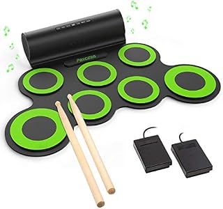 PAXCESS Electronic Drum Set, Roll Up Drum Practice Pad Midi Drum Kit