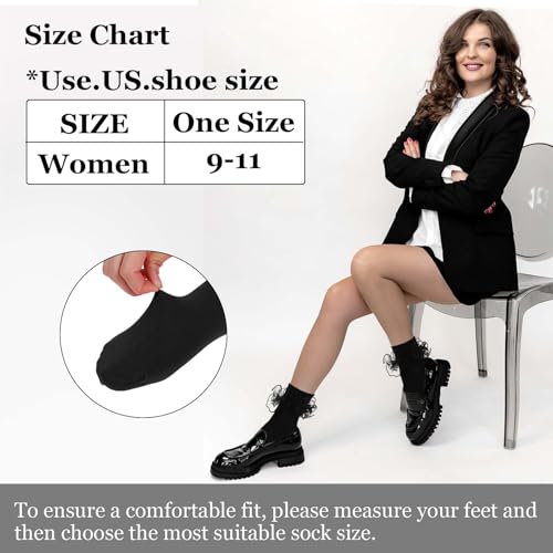 Women Big Ruffle Socks Double Lace Frilly Ankle Socks Turn Cuff Cotton Sock Cute Princess Dress Ruffle Bobby Sock for Women Girls3