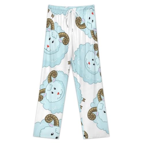 Pajama Pants for Man Woman Simple Unisex Home Lounge Pants Sleepwear Gifts Cute Cartoon Sheep3