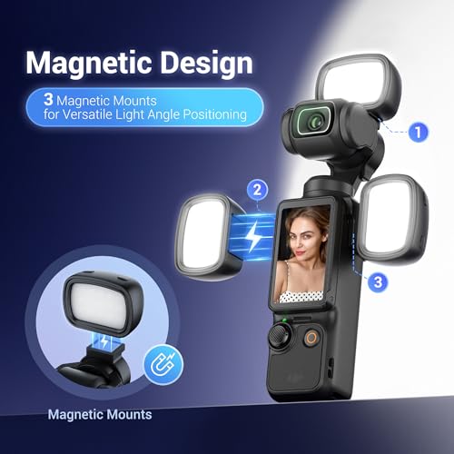 Image of JJC Magnetic Mini LED Light for DJI Osmo Pocket 3 Creator Combo