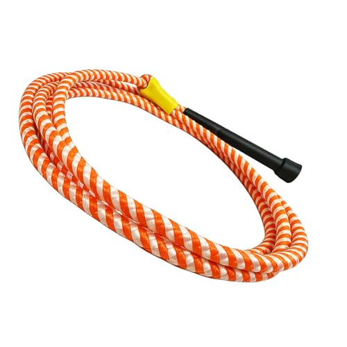 OOHGLITZ Kids Cowboy Lasso Rope Toy - Adjustable Pre-Tied Roping Rope 84in Ranch Toy with Handle for Outdoor Pretend Play (Orange and White)