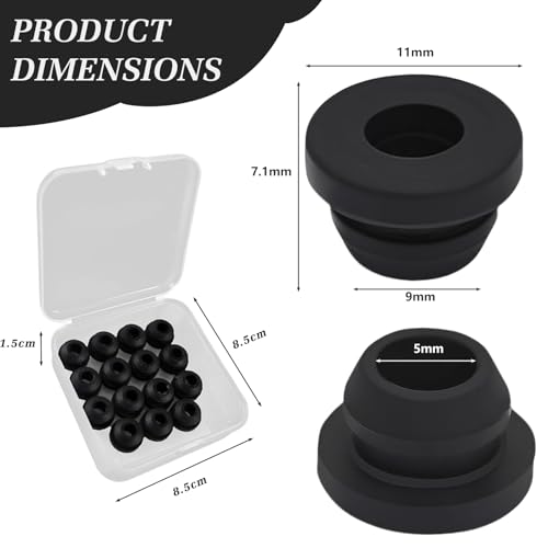 15 Stück Gummidurchführungen, Gasherd Wohnwagen Gummifüße, Topfträgergummis, Rostgummifüße, Rostgummifüe, Gummitüllen für Wohnmobilkocher, Kompatibel mit 5 mm Stangen von Dometic, Smev und Thetford