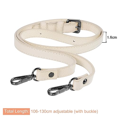 Image of uxcell Purse Strap, Crossbody Strap Leather Adjustable Replacement Shoulder Strap for Women's Crossbody Handbags Bag, 0.6 inch Wide, 41-51 inch Long (Beige)
