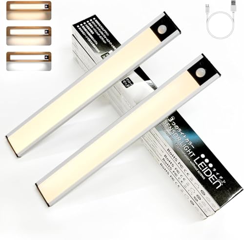 【新開発】人感センサー LED 室内 3色調整可能 超薄型 人感センサーライト Type-C充電式 電池式 最大3000mAh 大容量電池 無段階調節 キッチン用ライト 屋内 マグネット 階段ライト led バーライト 夜間 足元灯 明るい 自動点灯 電源