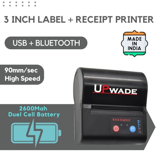 Image of 80mm (3 Inches) Bluetooth 2 in 1 Label + Receipt Direct Thermal Printer (Premium Label Printer)