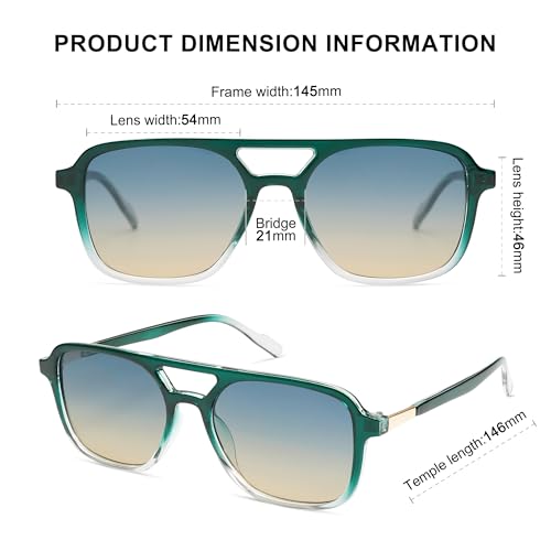 Image of SOJOS Retro Aviator Sunglasses for Women Men,Trendy Rectangle Womens Mens Shades Sun Glasses SJ2202