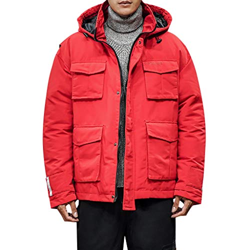 Herren Daunenjacke Winter Warm Baumwolljacke Zipper Jacken männer Outdoorjacke Kapuzenjacke übergangsjacken Kölner Karneval Weihnachten Herrenjacke