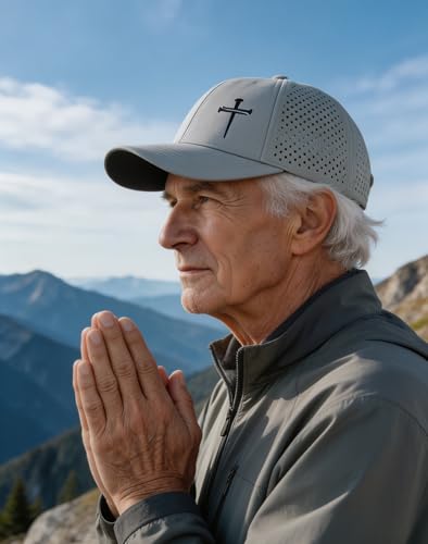 Image of Jesus 3 Nail Cross Hat Christian Religious Gifts for Christma with Embroidered - Adjustable Snapback Baseball Cap