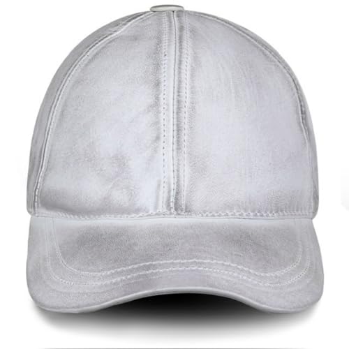 URBAN 5884 Gorra de Piel Auténtica - Sombrero para Hombre y Mujer con Visera, Gorro Suave de Cuero