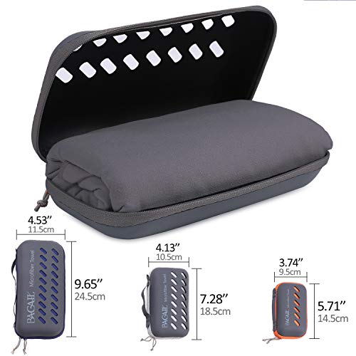 Bagail Microfiber Towel Perfect Sports & Travel & Beach Towel. Fast Drying - Super Absorbent - Ultra Compact. Suitable For Camping, Gym, Beach, Swimming, Backpacking Dark Grey 32 X 64 Inches #TOP3