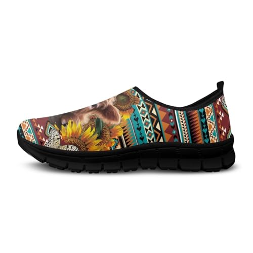 Aztec Walking Shoes for Women Casual Slip On Non Skid Flat Sneakers Fashion Breathable Tennis Work Footwear4
