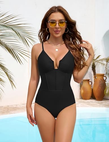Blooming Jelly Womens One Piece Swimsuit Tummy Control Modest Shapewear Corset Bathing Suit Ladies Slimming Retro Swimwear2