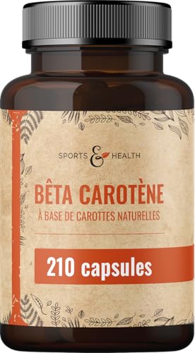 Capsules de Bêta-Carotène Issues de Carottes Naturelles – 210 Gélules Bronzantes – 7 mg de Bêta-Carotène par Gélule – Pack Économique – Bronzage Intensif de l’Intérieur