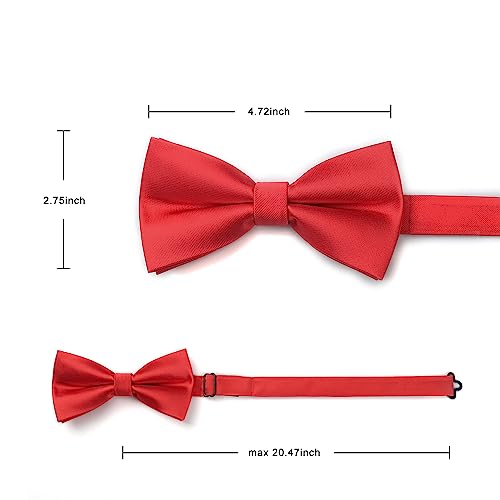 Image of HISDERN Bow Ties for Men Pretied Bowties Classic Formal Business Bow Tie Adjustable Tuxedo Bowtie for Wedding Party