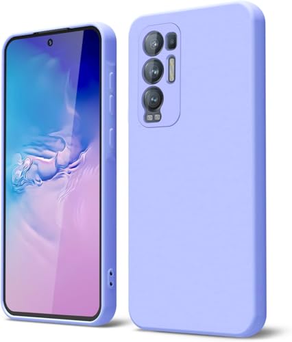 GOGME Funda para OPPO Find X3 Neo Capa con Forro de Microfibra Antiarañazos Líquida Silicona Carcasa Antigolpes Protector Móvil Case Cover, Morado