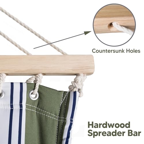 Image of SUNCREAT Double Hammocks 2 Person with Extra Large Pillow, Non Fading Tree Hammocks for Outside, Blue&Aqua