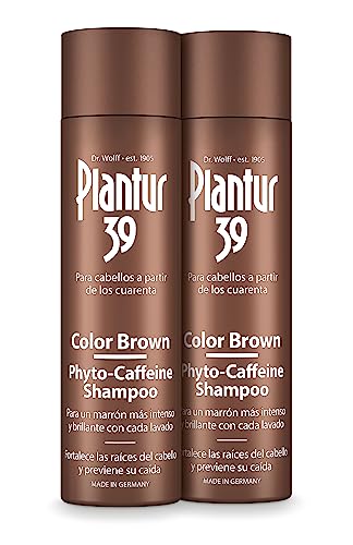 Plantur 39 Colour Phyto Caffeine Shampoo I Champú Anticaida Mujer 2x250 ml | Oculta Raíces del Pelo y Reduce la Caida del Cabello Mujer