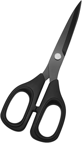 Miniatura 1 de Tijeras negras de 5.5 pulgadas, tijeras de oficina multiusos, tijeras rectas de acero inoxidable, tijeras de sastre de agarre cómodo, tijeras para