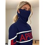 Women Turtleneck Sweaters Apres Ski Shirt with Mask Neck and Glove Sleeve Heavy Thick Fit Thermal Winter Tops - Image 4