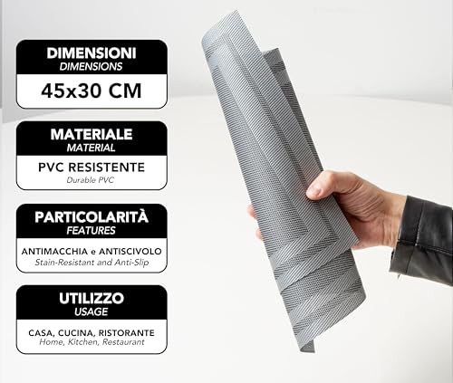 Miniatura 4 de Ipea Manteles Individuales E Mesa Elegantes 45 X 30 Cm Para Cena, Almuerzo, Desayuno - 6 Unidades - Mantel Individual Lavable, Resistente Calor, Antideslizante, Antimanchas Para Mesa De Cocina - Gris