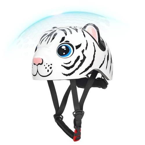 Casco de seguridad para niños contra impactos ajustable de tigre ventilado y cómodo