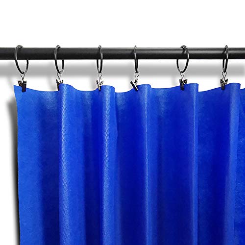 image for LLPJS Set of 60 Metal Curtain Rings with Clips, Heavy Duty Drapery Han