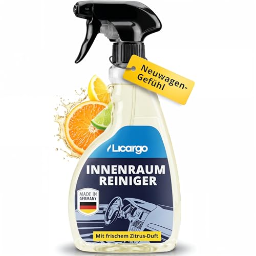 LICARGO Innenraumreiniger Auto 500 ml - Neuwagen-Frische in Minuten - Kraftvoll & schonend - Cockpitpflege Auto für Kunststoff, Leder & Armaturen - Polsterreiniger & Cockpitspray für den Innenraum