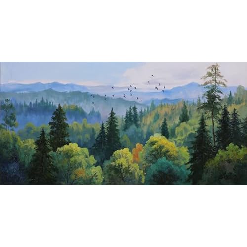 Ardemy Flowers Wall Art Ocean Lighthouse Wall Decor Living Room，Seascape Floral Wall Picture Artwork for Bedroom Bathroom Home Office Canvas Wall Art 40"x20" 40"L x 20"W Blue coastal