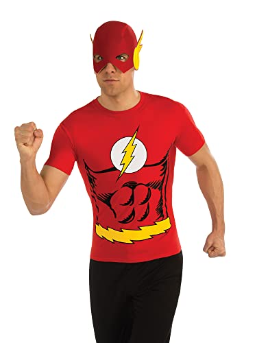 Rubies 887429 Rubie'S Mens Dc Comics Justice League Flash Top And Mask Adult Sized Costumes cover