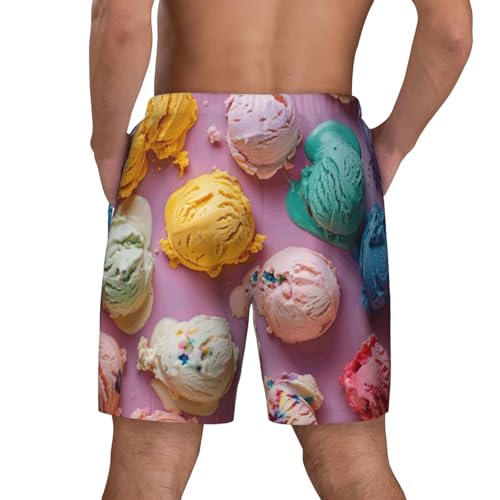 Many Colored Ice Cream Built-in Compression Lining Men's Double Swim Trunks Shorts Beach Shorts with Two Pockets4