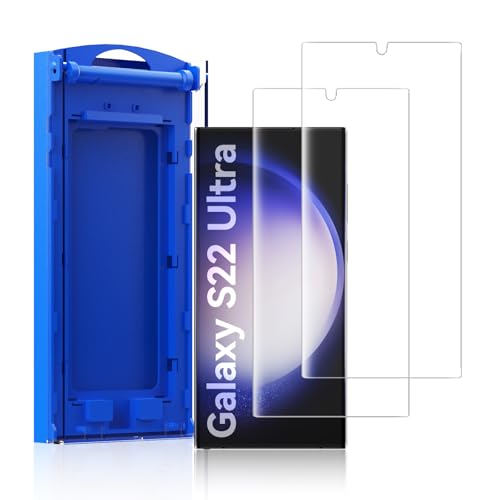 2 Pack Screen Protector Install kit for Samsung Galaxy S22 Ultra 5G 6.8 Inch,3D Curved Full-coverage Protective Film, Sensitive Touch Ultrathin Design ,Fingerprint Unlock, 24h Scratch