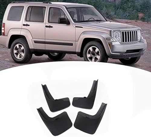 Bavettes pour Jeep Liberty sans Perçage Garde-Boue Protecteur Pneu Voiture Abs Noir