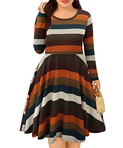 Image of RITERA Plus Size Dresses for Curvy Women Summer Spring Womens Dress V Neck Short Sleeve Casual Dress with Pockets XL-5XL