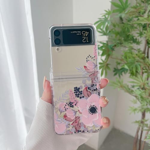 Coque Samsung Z Flip 5 transparente antichoc avec charnière intégrée et bracelet