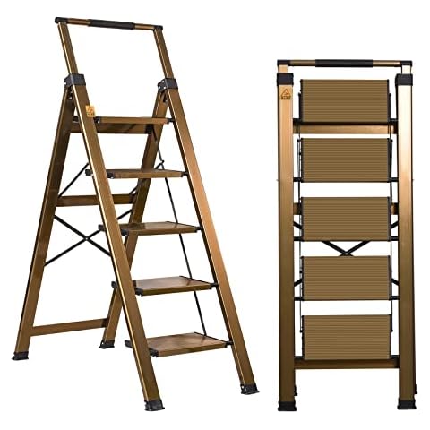 Xinsunho 5 Step Folding Ladder with Handrail Cover