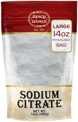 Sodium Citrate Powder 16 Ounce - Food Grade, Non-GMO - 1 Pound Bag - Emulsifier for Cheese, Spherification, and Molecular Gastronomy Cooking