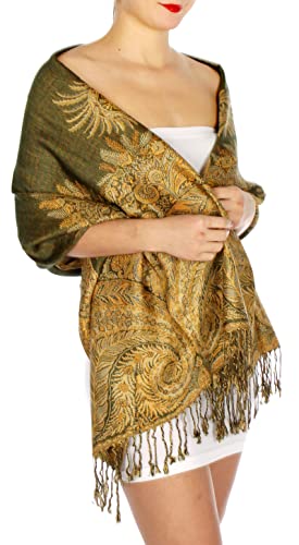SERENITA Pashmina Scarf for Women Large Cashmere feel Big Paisley Rave Shawl Wraps, Soft Scarves Travel Accessories3