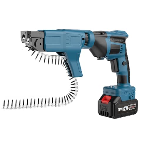 BDJSN Avvitatore Elettrico a Catena, Avvitatore per Cartongesso Senza Fili da 21 V con 2 Batterie al Litio, Vite da 15-35 Mm di Lunghezza, Cacciavite Elettrico da 45 NM per Appassionati del Fai da Te