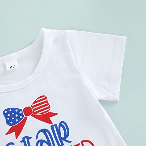Moreeluck Toddler Baby Girl 4Th Of July Independence Day Outfits Print Tee Tops And American Bell Bottoms Pants Holiday Clothtes (A, 3-4 Years) #TOP5