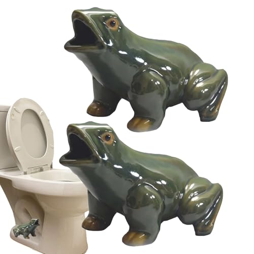 Couvercles de Vis de Toilettes,2 Pièces Forme Grenouille Protection Mignonne | Protections Décoratives pour Boutons de Cuvette de Toilette | Pour Salle de Bains Toilettes Maison Appartement Camping-Ca