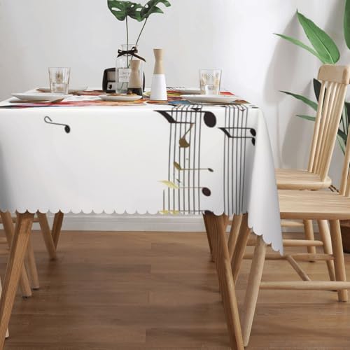 Nappe rectangulaire imperméable 137x183 cm anti-déversement table rustique intérieur - 4