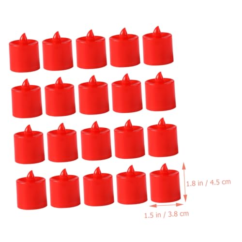 Velas LED rojas pequeñas sin llama con luz parpadeante y temporizador automático de 20 unidades 2