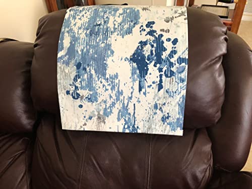 Headrest Cover For Furniture Recliners Chairs Home Decor Canvas-Abstract Blue Upholstery Fabric For Protective Pad #TOP12