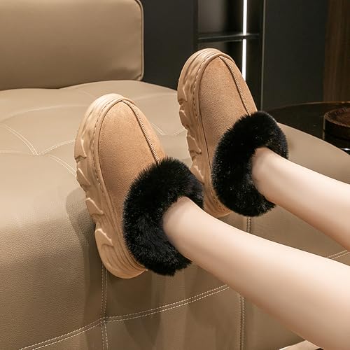 Crazy Lady Womens Winter Slippers Platform Fuzzy Outdoor Indoor Shoes Mini Boots2