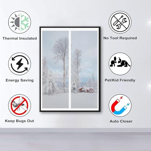 Rideau isolant thermique transparent de qualité supérieure pour fenêtre standard - 8