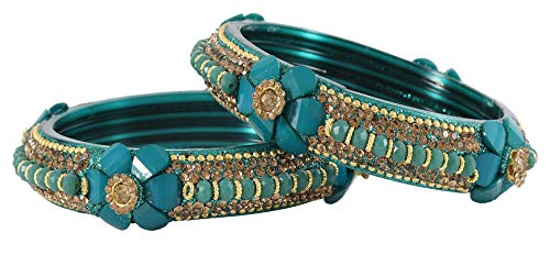 Image of NMII Viral Multi Colour Glass Bangles with Golden Ghungroo Charms & Stone Work For Women & Girls | Fancy Designer Glass Bangle | Traditional Chudi | Kanch Ki Churi | Stylish Ghungroo Bangle For Women