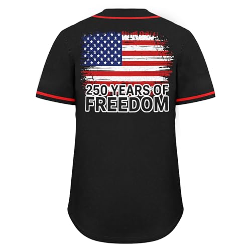 Camiseta masculina de béisbol 250 Aniversario USA 1776-2026 Águila Patriótica Día de la Independencia Botones Secado rápido miniatura 6