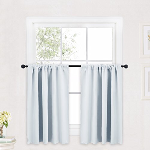 RYB HOME Kitchen Curtains and Valance Set, Room Darkening Curtain Tiers with Rod