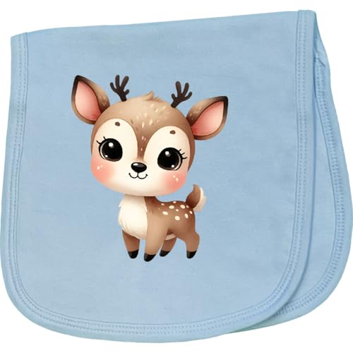 inktastic Baby Deer Baby Burp Cloth Light Blue 45a0c